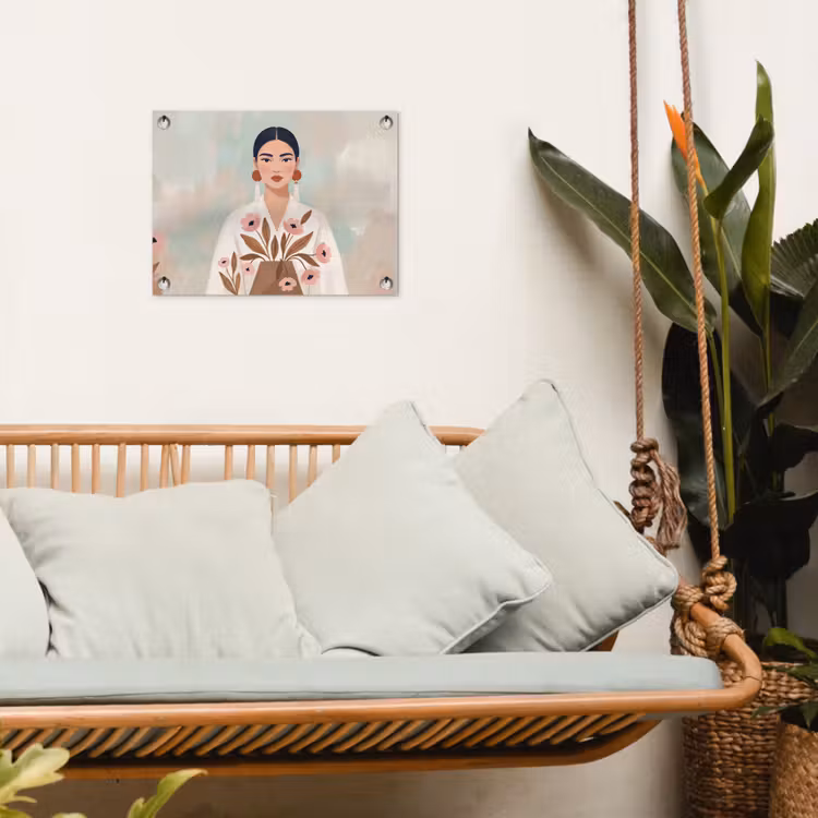 Tuinposter - Vrouw - Kimono - Pastel — 5
