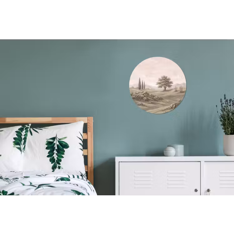 Wandcirkel - Aluminium - Heuvellandschap - Bomen - Natuur - Groen — 4