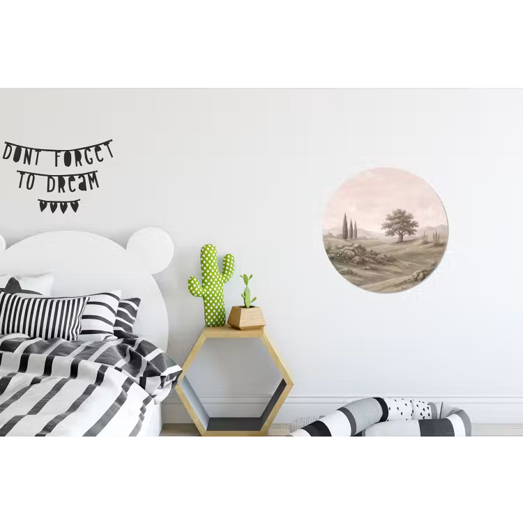 Wandcirkel - Aluminium - Heuvellandschap - Bomen - Natuur - Groen — 5