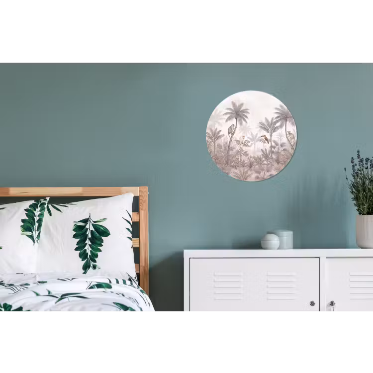 Wandcirkel - Aluminium - Jungle - Dieren - Palmbomen — 4