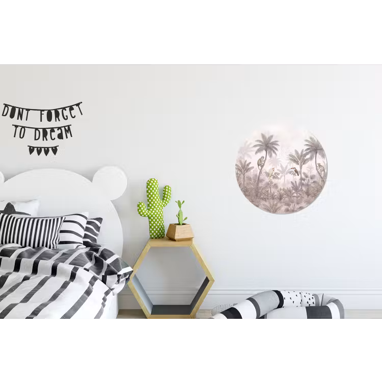 Wandcirkel - Aluminium - Jungle - Dieren - Palmbomen — 5