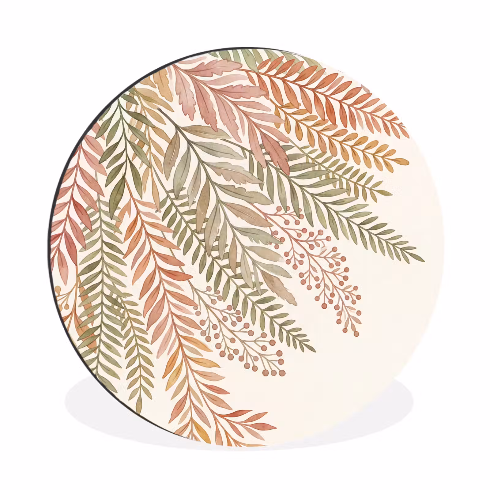 Wandcirkel - Aluminium - Botanisch - Aquarel - Kleurrijk — 1