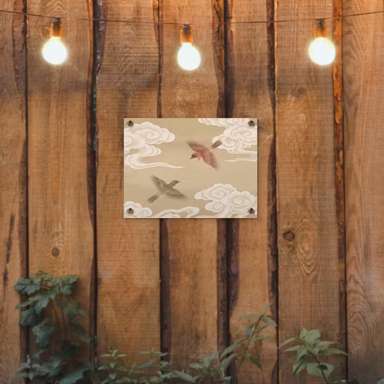 Tuinposter - Vogels - Vliegen - Beige — 2