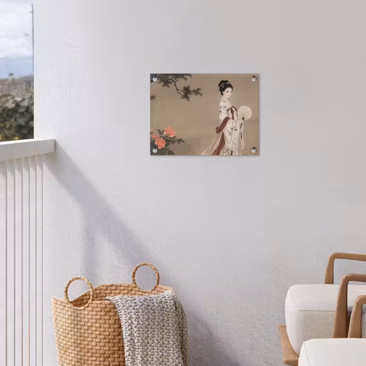 Tuinposter - Vrouw - Azië - Kunst - Beige — 3