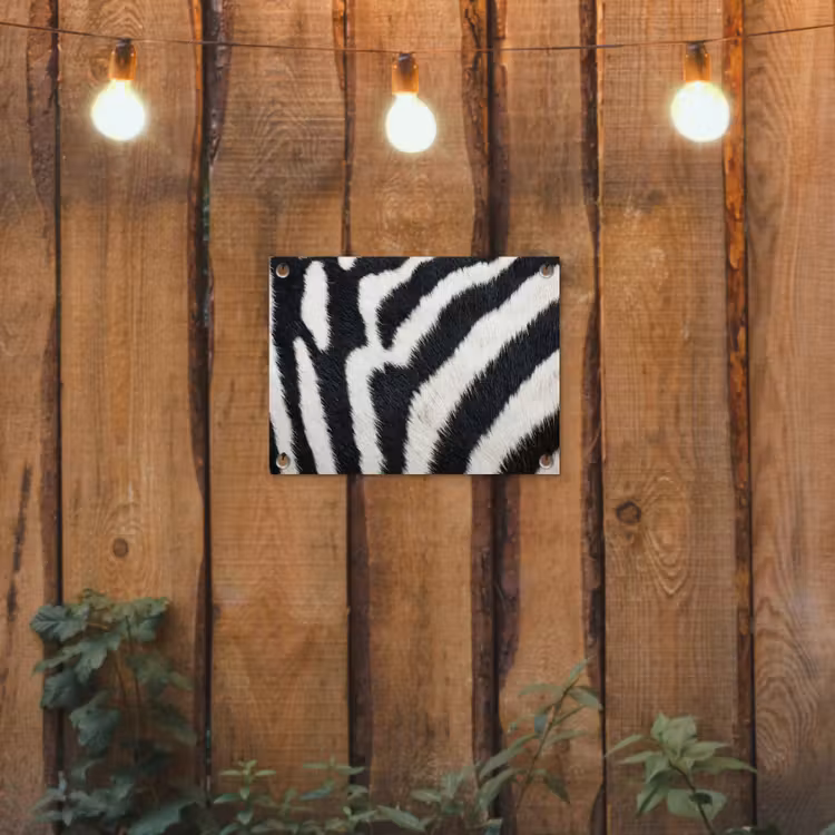 Tuinposter - Zebra - Vacht - Klassiek - Zwart - Wit — 2