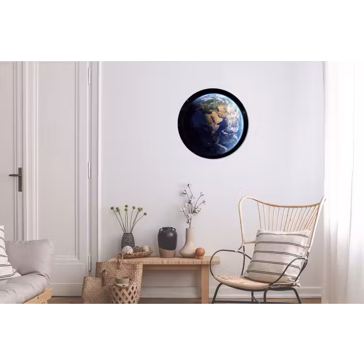 Wandcirkel - Aluminium - Aarde - Ruimte - Blauw - Groen — 2