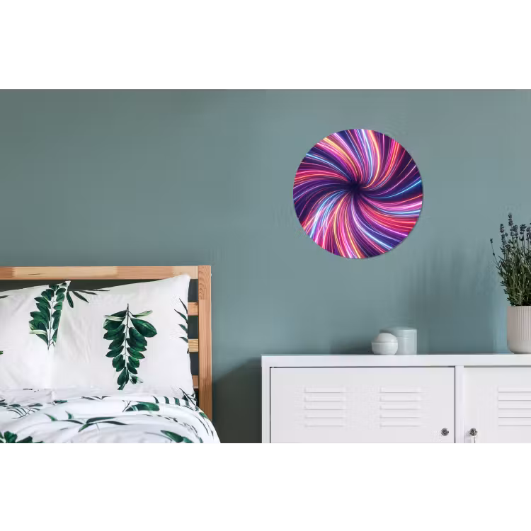 Wandcirkel - Aluminium - Abstract - Swirl - Futuristic - Neon — 4