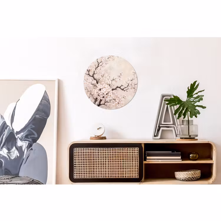 Wandcirkel - Aluminium - Bloesem - Illustratie - Taupe — 3