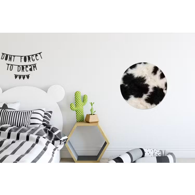 Wandcirkel - Aluminium - Bont - Textuur - Zwart - Wit — 5