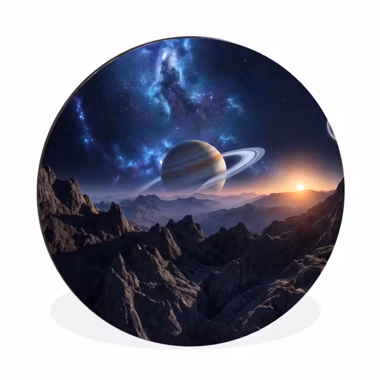 Wandcirkel - Aluminium - Fantasy - Kosmos - Landschap — 1