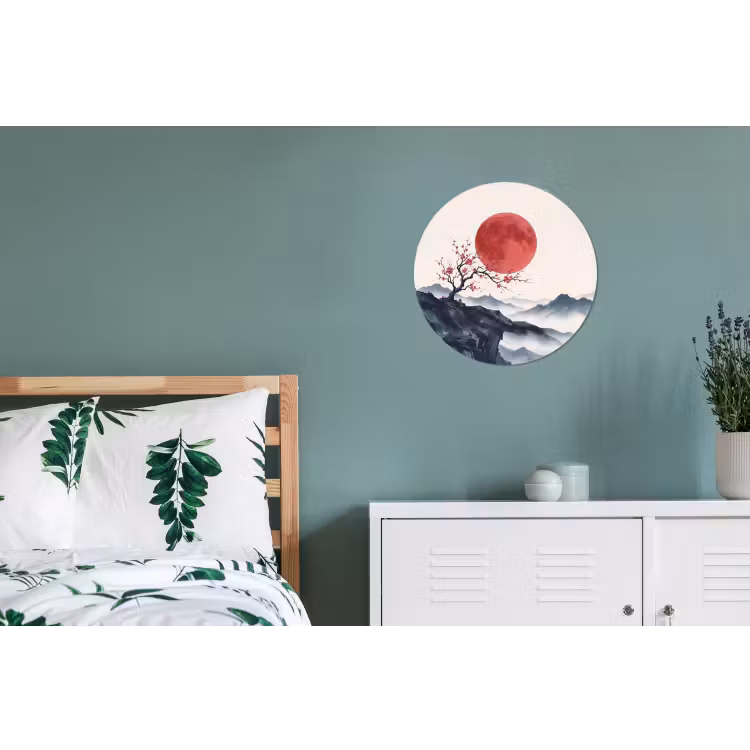 Wandcirkel - Aluminium - Kersenbloesem - Oosters - Rood — 4