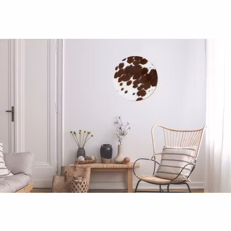 Wandcirkel - Aluminium - Koeienhuid - Klassiek - Bruin — 2