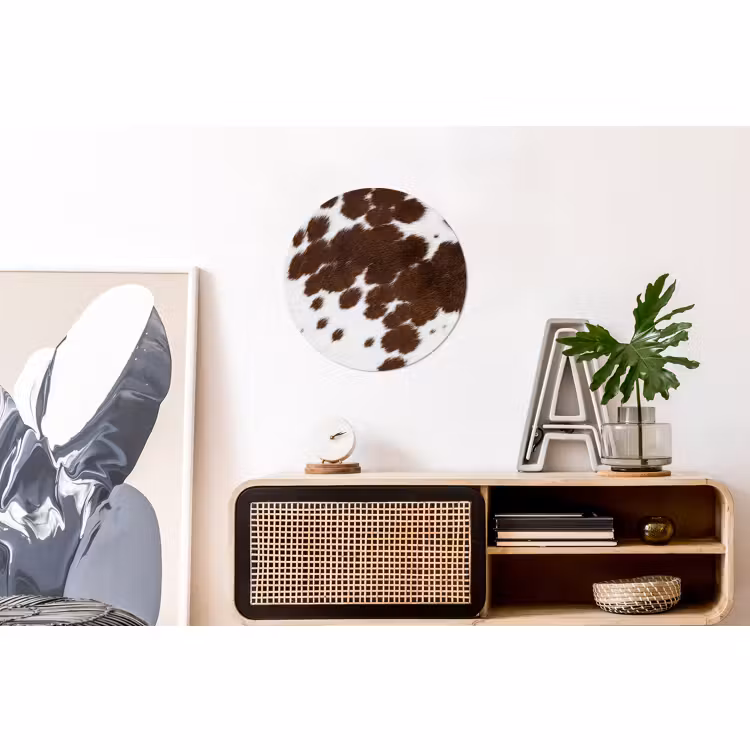 Wandcirkel - Aluminium - Koeienhuid - Klassiek - Bruin — 3