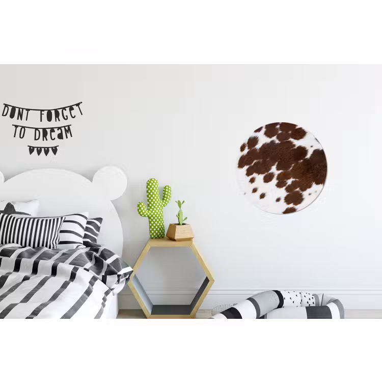 Wandcirkel - Aluminium - Koeienhuid - Klassiek - Bruin — 5