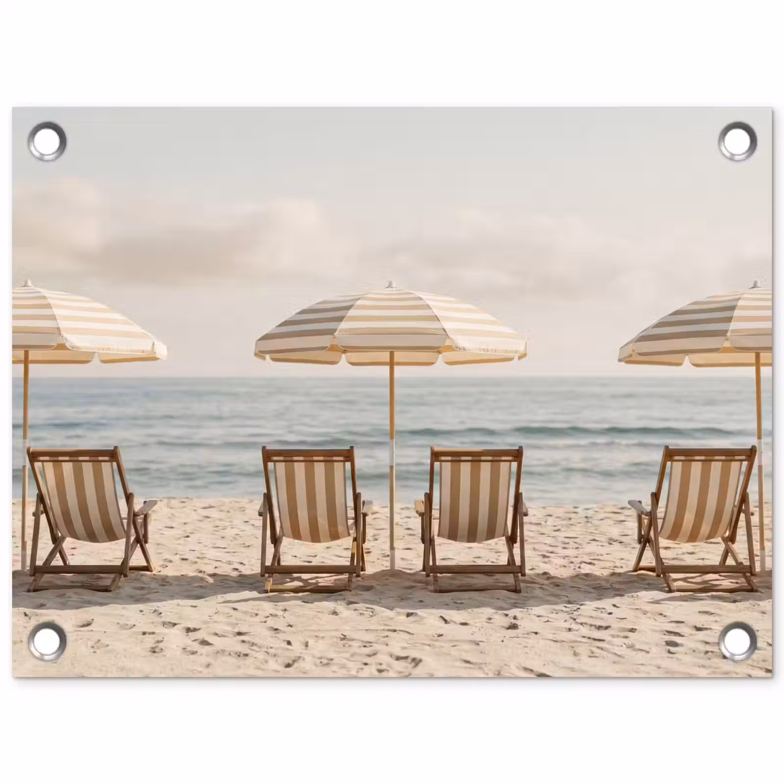 Tuinposter - Strand - Stoelen - Parasol — 1
