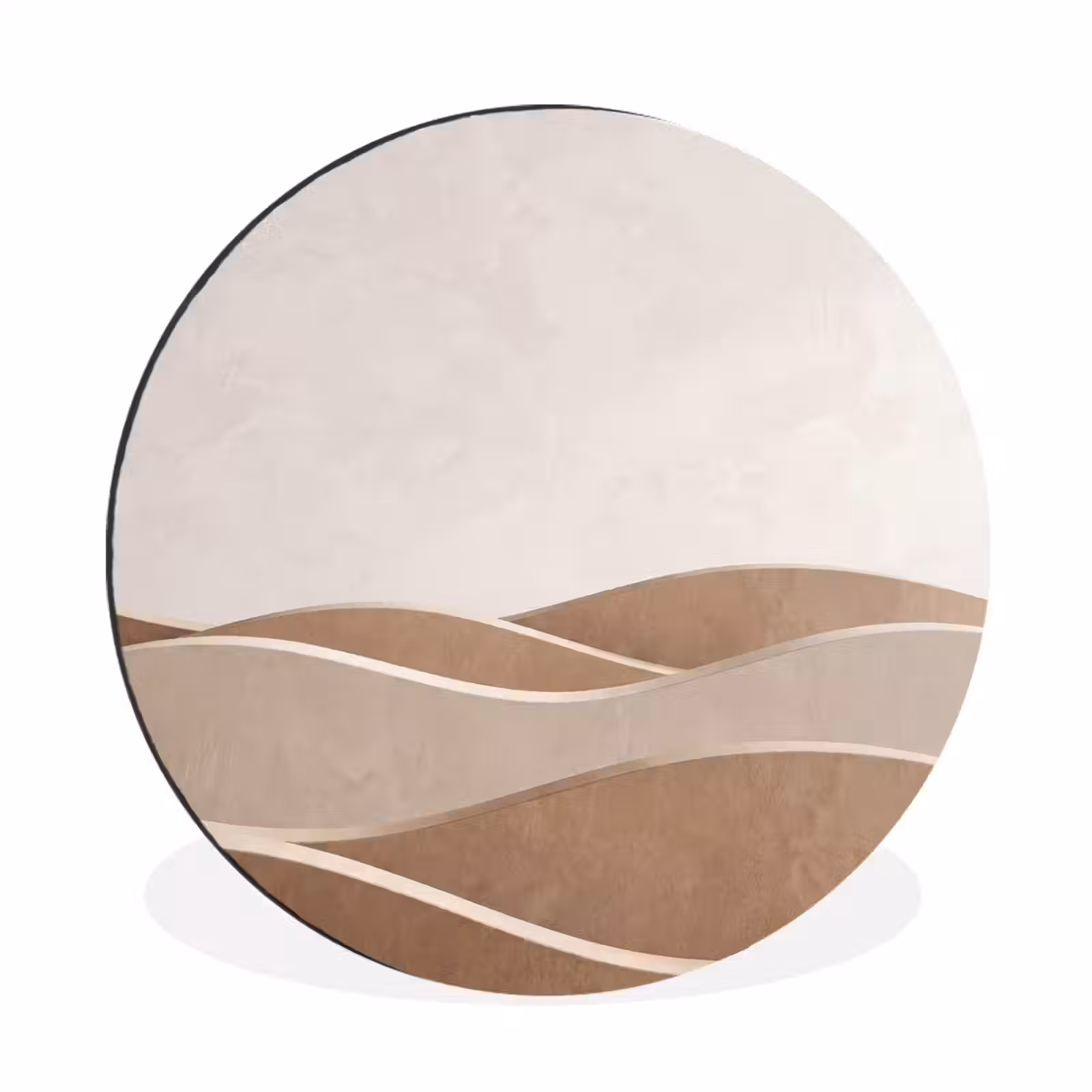 Wandcirkel - Aluminium - Abstract - Golven - Modern - Beige — 1