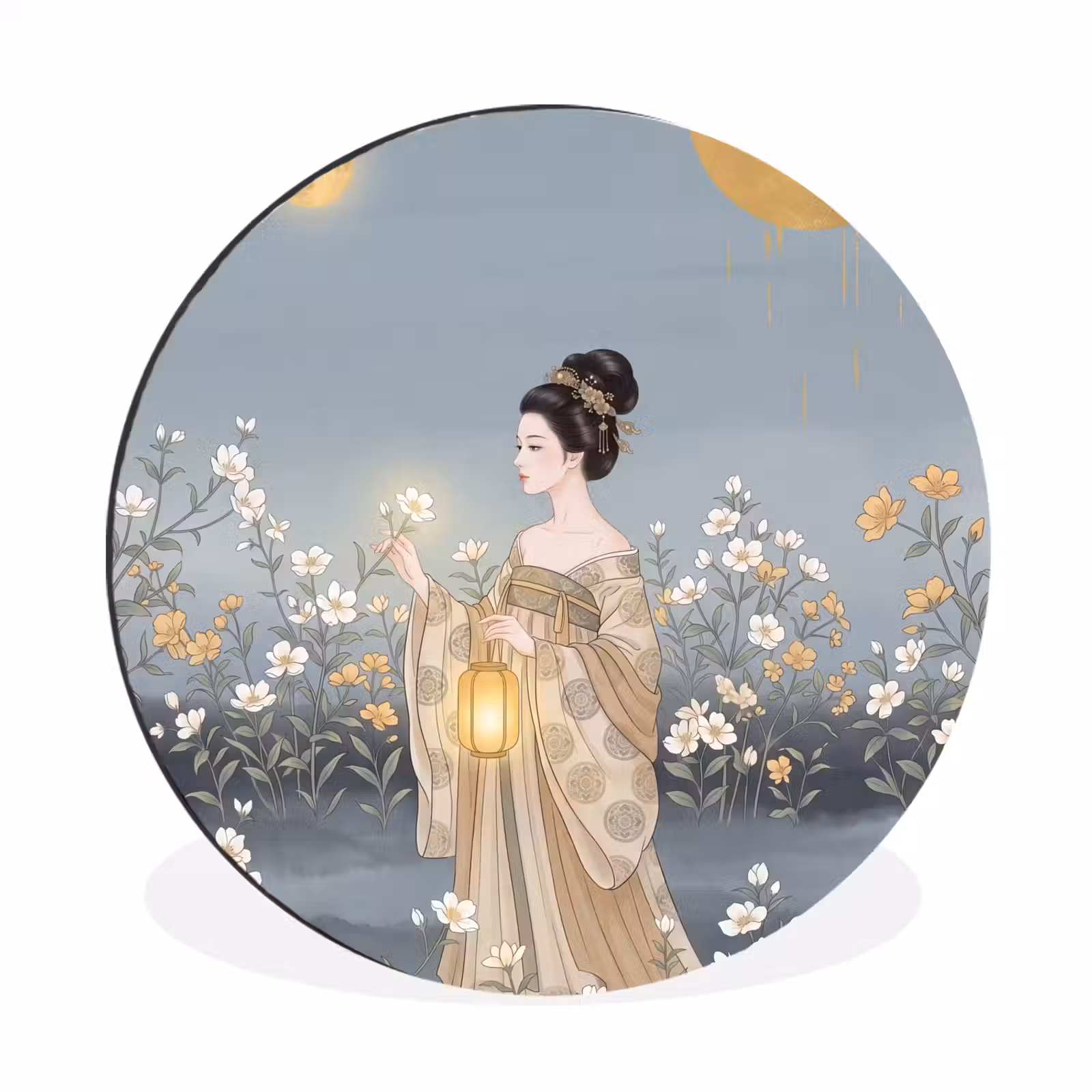 Wandcirkel - Aluminium - Aziatisch - Vrouw - Kimono — 1