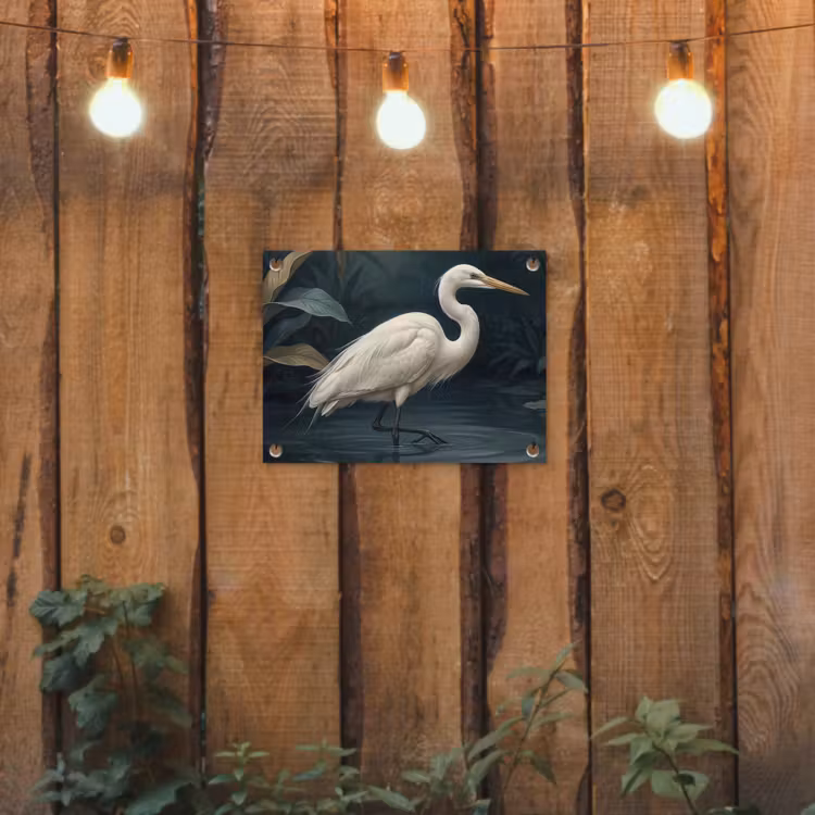 Tuinposter - Reiger - Water - Natuur - Modern - Wit — 2