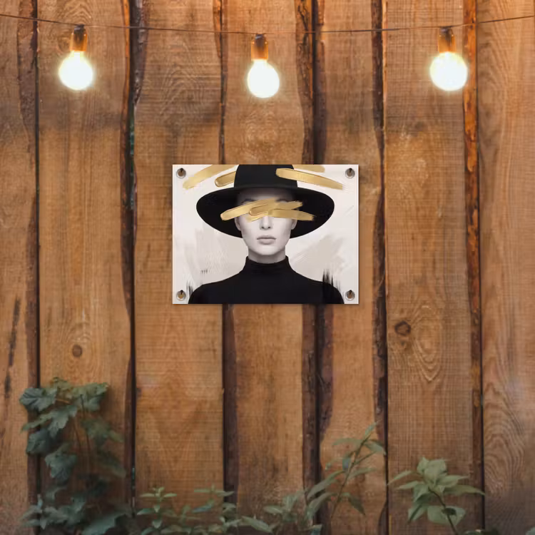 Tuinposter - Vrouw - Portret - Modern - Goud - Kunst — 2
