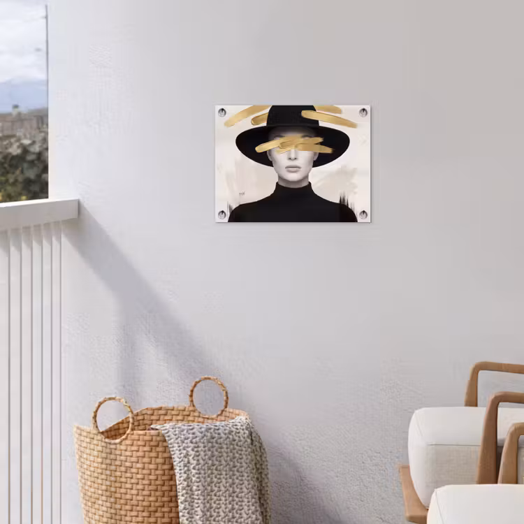 Tuinposter - Vrouw - Portret - Modern - Goud - Kunst — 3