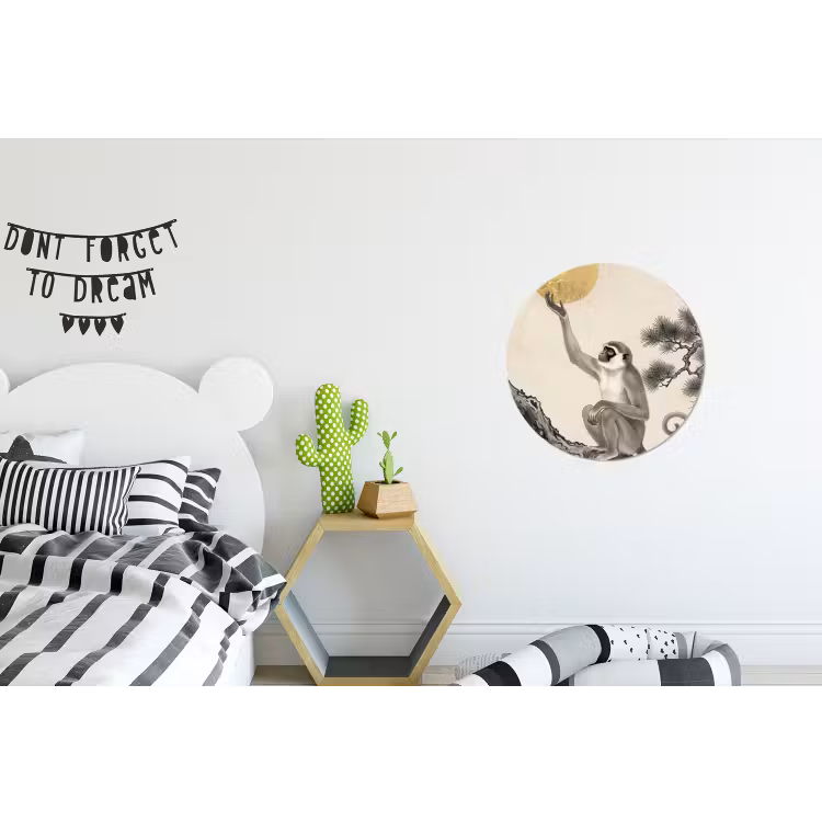 Wandcirkel - Aluminium - Aap - Maan - Goud — 5