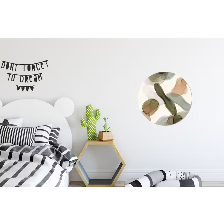 Wandcirkel - Aluminium - Abstract - Vormen - Modern - Kunst - Groen - Bruin — 5
