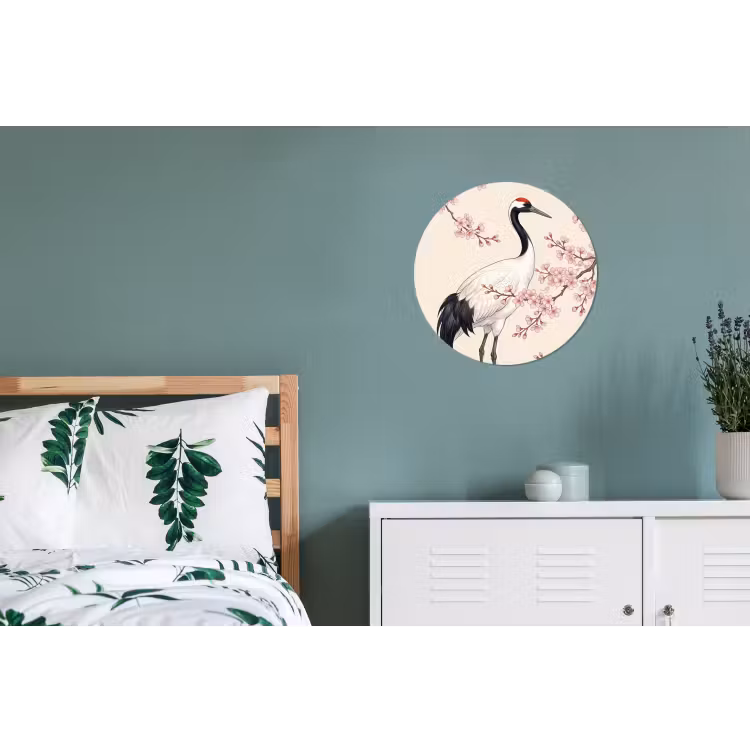 Wandcirkel - Aluminium - Aziatisch - Kraanvogel - Beige — 4