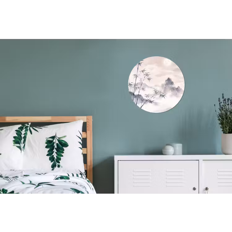 Wandcirkel - Aluminium - Bamboe - Azië - Grijs — 4