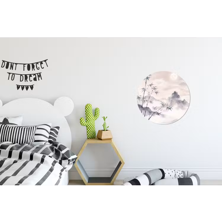 Wandcirkel - Aluminium - Bamboe - Azië - Grijs — 5