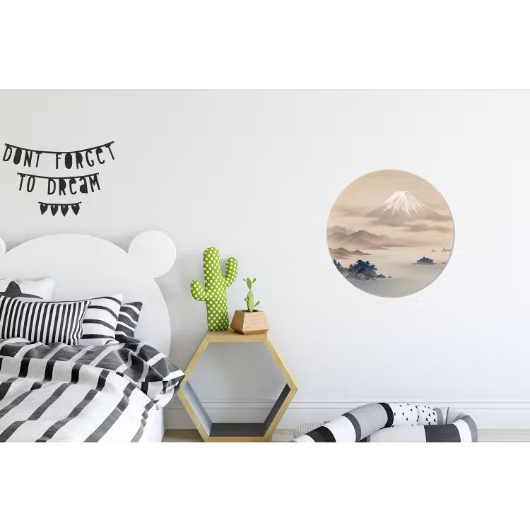 Wandcirkel - Aluminium - Japans - Landschap - Beige — 5