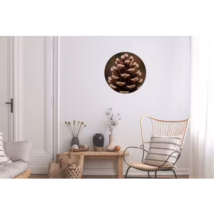 Wandcirkel - Aluminium - Dennenappel - Bos - Herfst - Bruin - Sfeervol — 2