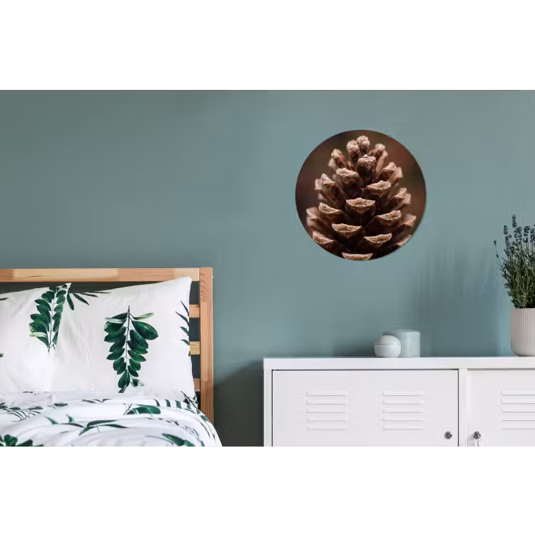 Wandcirkel - Aluminium - Dennenappel - Bos - Herfst - Bruin - Sfeervol — 4