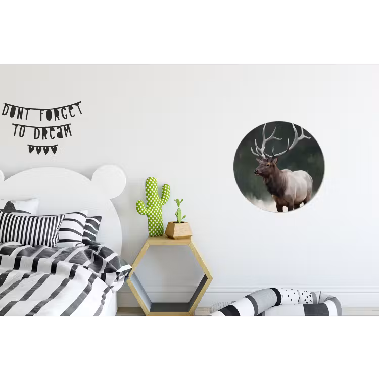 Wandcirkel - Aluminium - Edelhert - Gewei - Schildering - Rustiek — 5