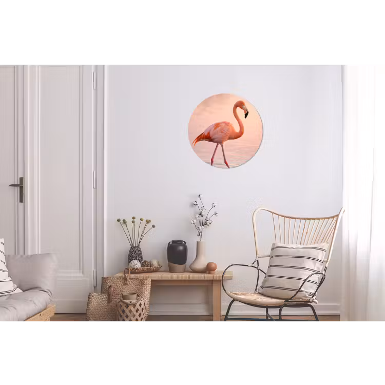 Wandcirkel - Aluminium - Flamingo - Water - Roze — 2
