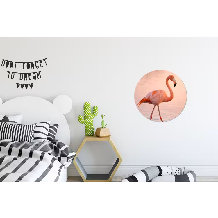 Wandcirkel - Aluminium - Flamingo - Water - Roze — 5