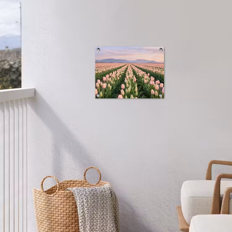 Tuinposter - Tulpen - Landschap - Roze — 3
