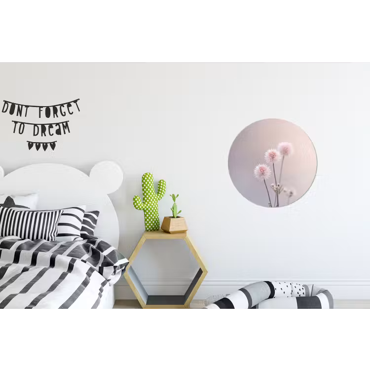 Wandcirkel - Aluminium - Bloemen - Bollen - Roze — 5