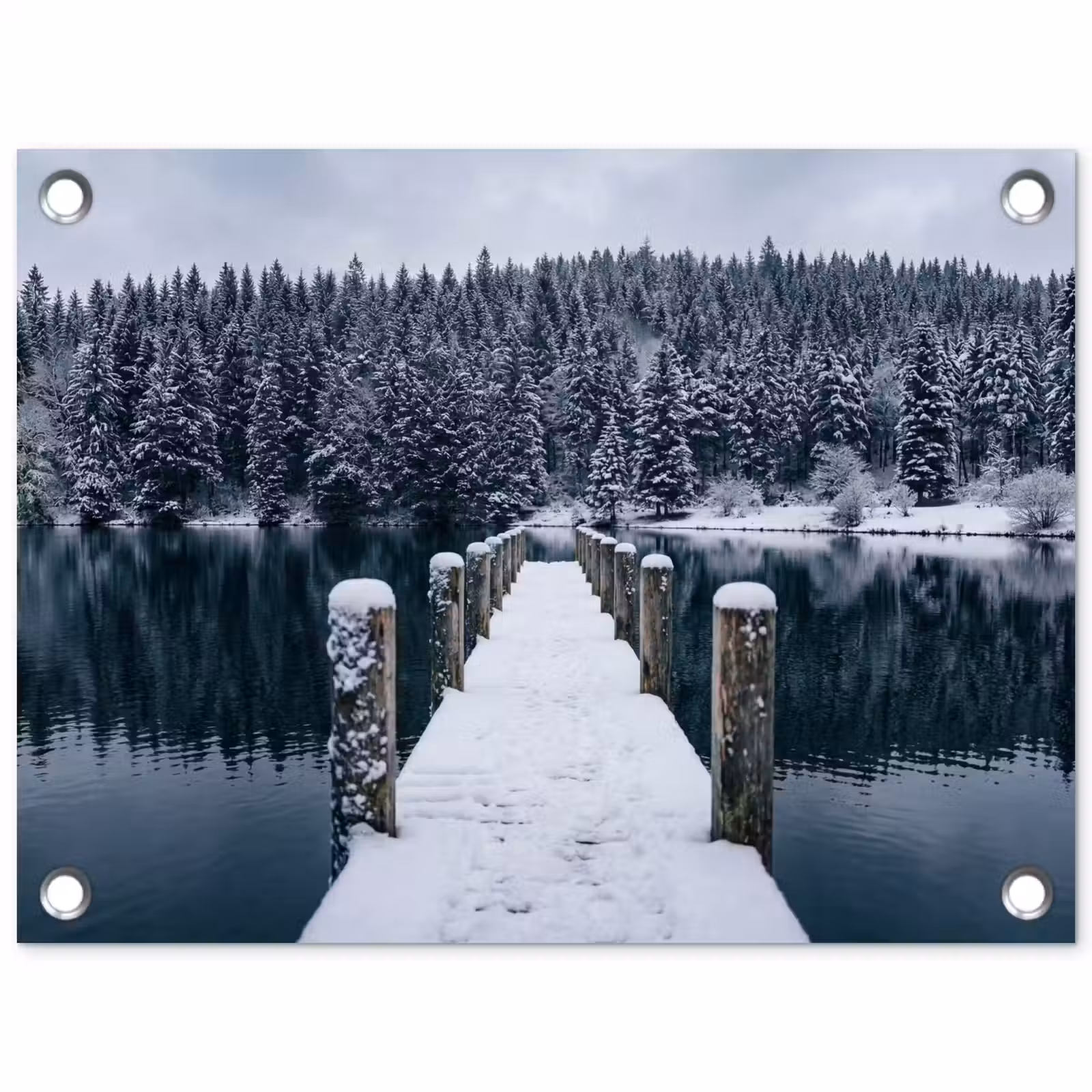 Tuinposter - Steiger - Meer - Sneeuw - Bergen - Rustgevend — 1
