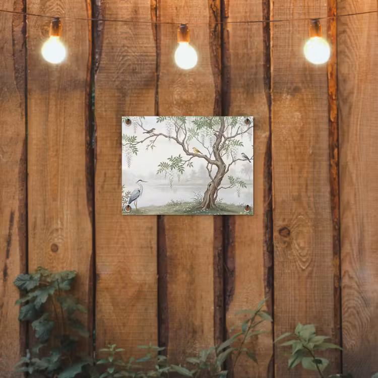 Tuinposter - Reiger - Landschap - Groen — 2