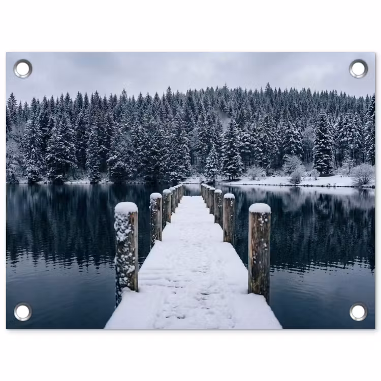 Tuinposter - Steiger - Meer - Sneeuw - Bergen - Rustgevend — 1