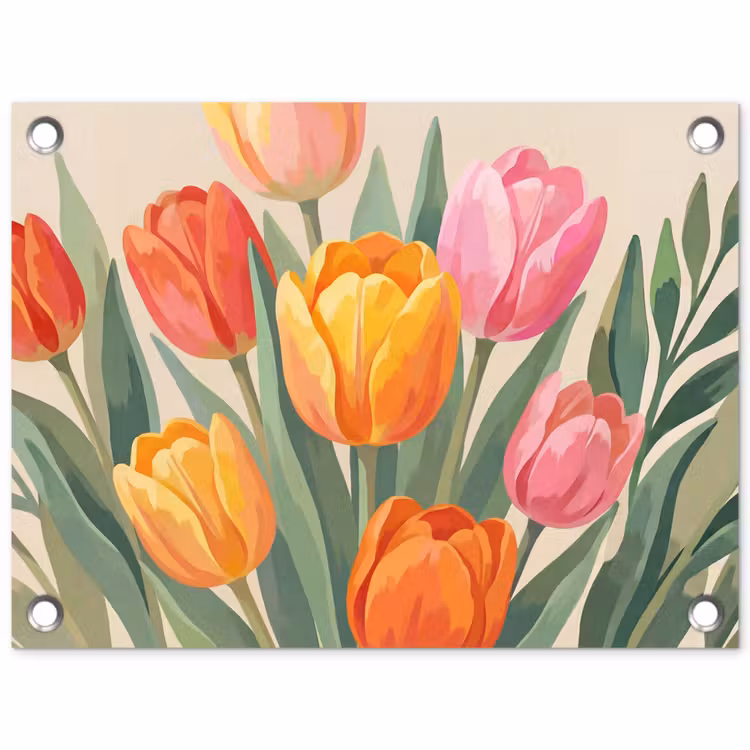 Tuinposter - Tulpen - Abstract - Kleurrijk — 1