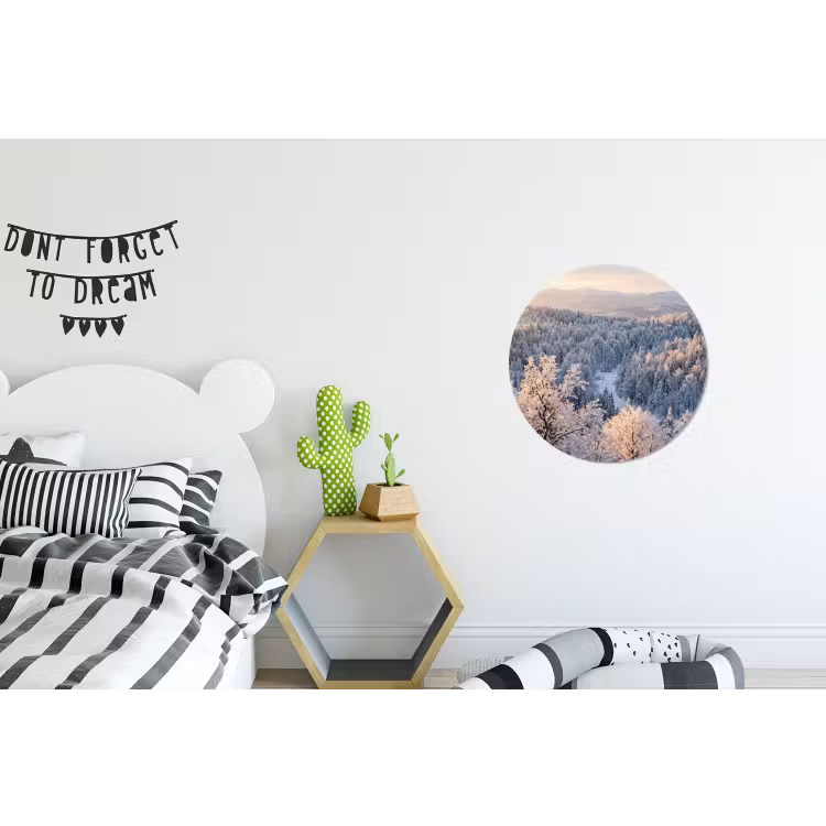 Wandcirkel - Aluminium - Bos - Bergen - Goud - Winter - Warm — 5