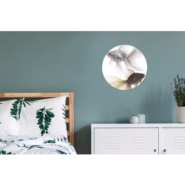 Wandcirkel - Aluminium - Goudvissen - Modern - Wit — 4