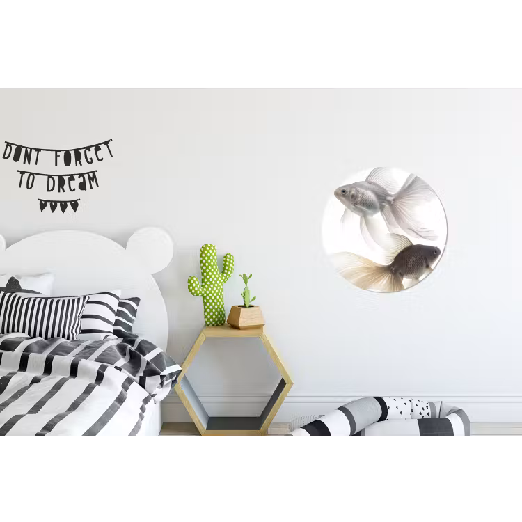 Wandcirkel - Aluminium - Goudvissen - Modern - Wit — 5