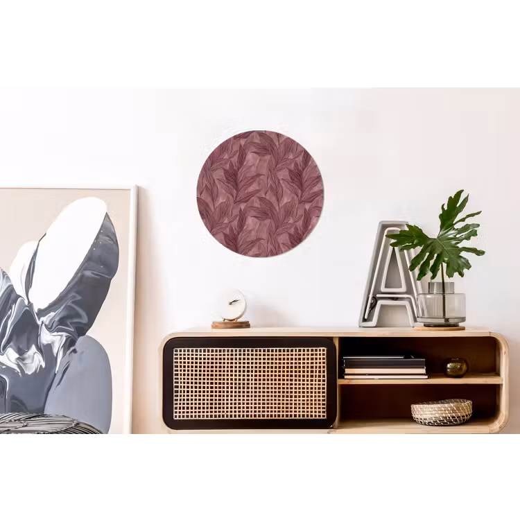 Wandcirkel - Aluminium - Bladeren - Patroon - Paars — 3