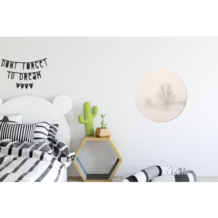 Wandcirkel - Aluminium - Boom - Mist - Sneeuw - Winter - Minimalistisch — 5