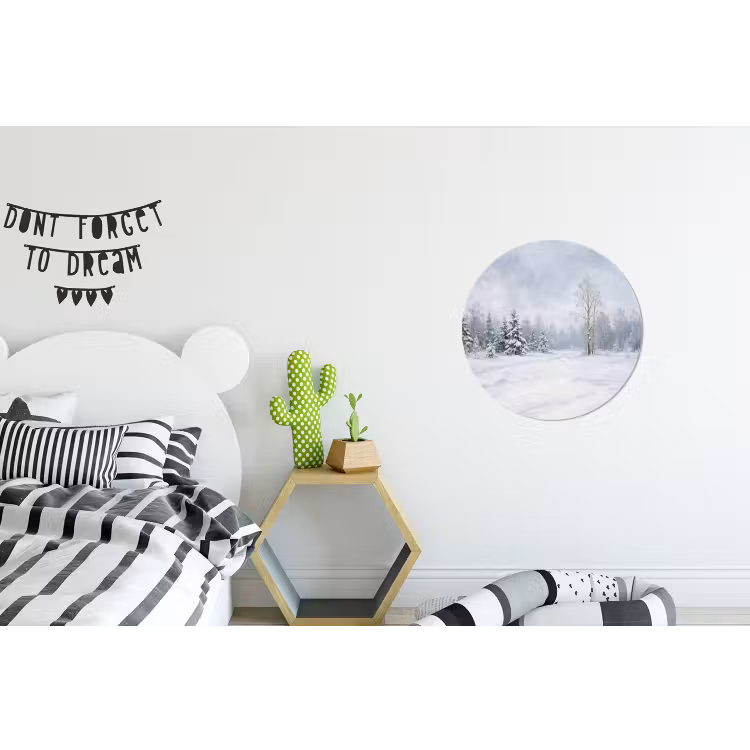 Wandcirkel - Aluminium - Bospad - Dennen - Sneeuw - Winter - Rustgevend — 5
