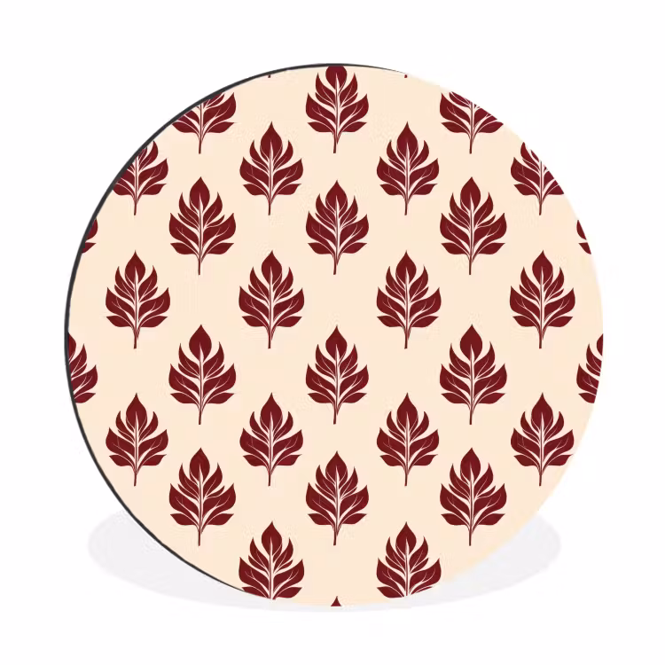 Wandcirkel - Aluminium - Botanisch - Patroon - Bordeaux — 1