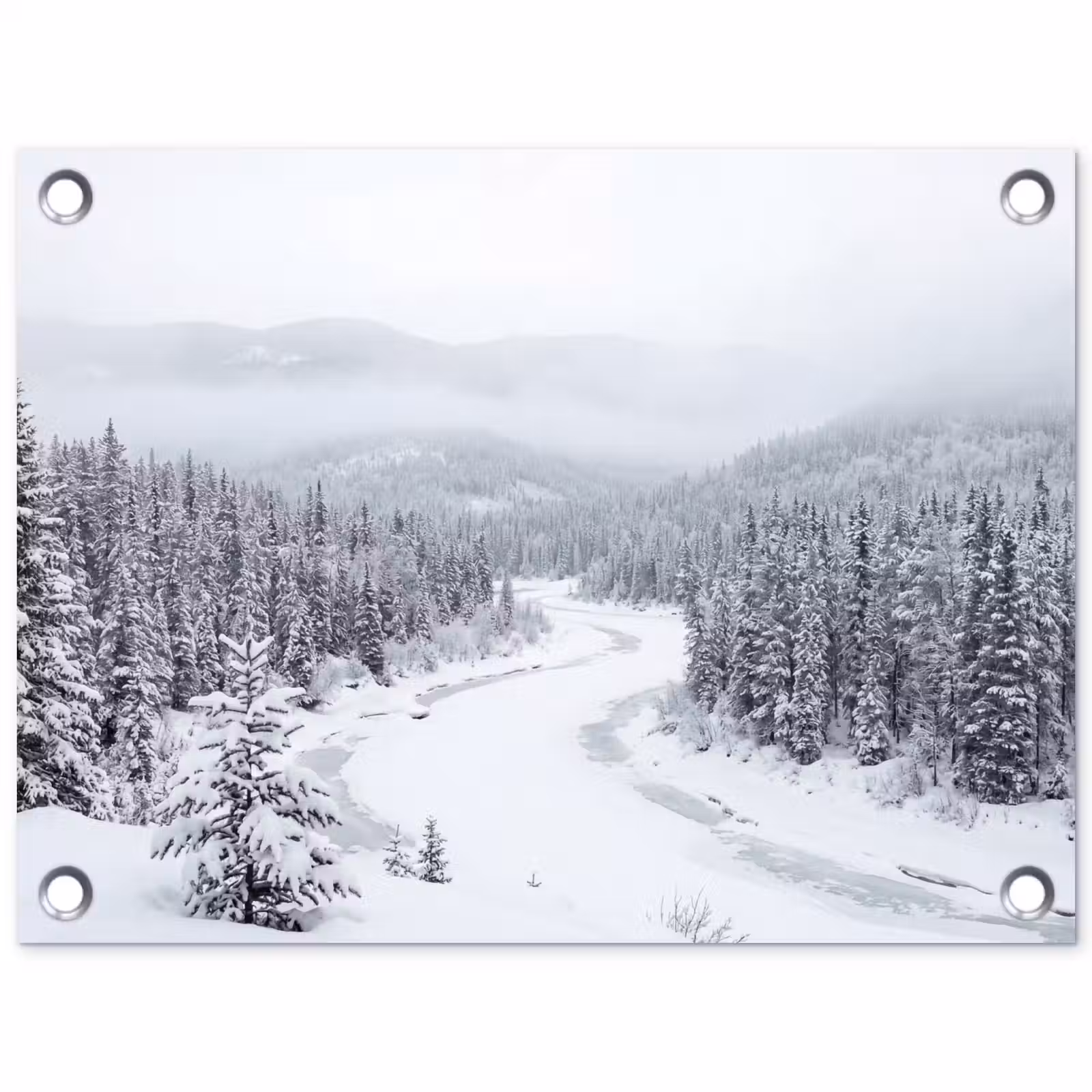 Tuinposter - Rivier - Bevroren - Landschap - Winter — 1