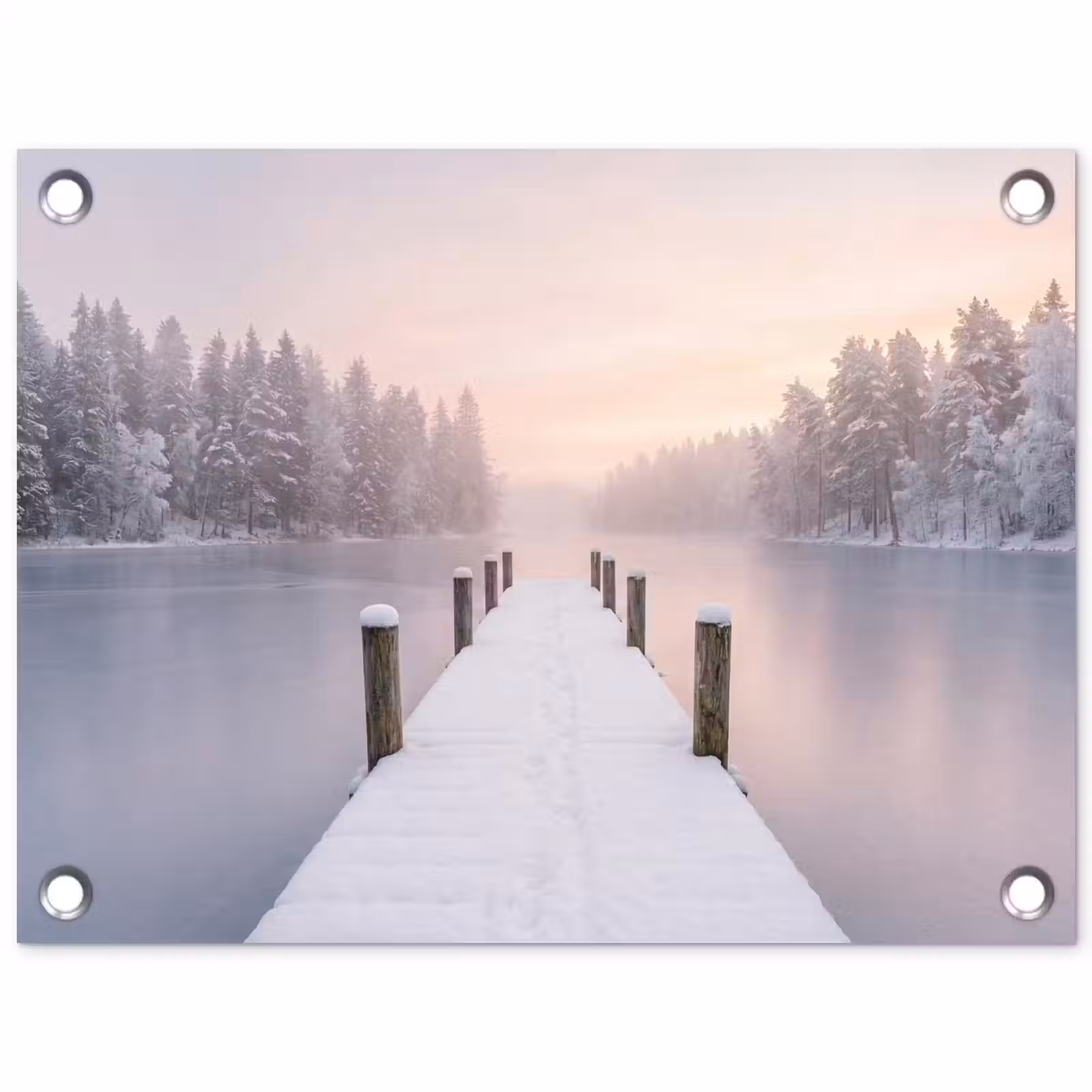 Tuinposter - Steiger - Meer - Mist - Winter - Serene — 1